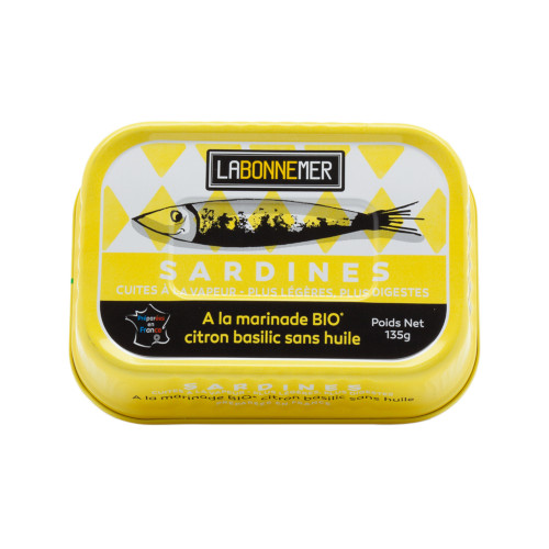 Sardines à la Marinade Bio Citron Basilic Sans Huile - 135g