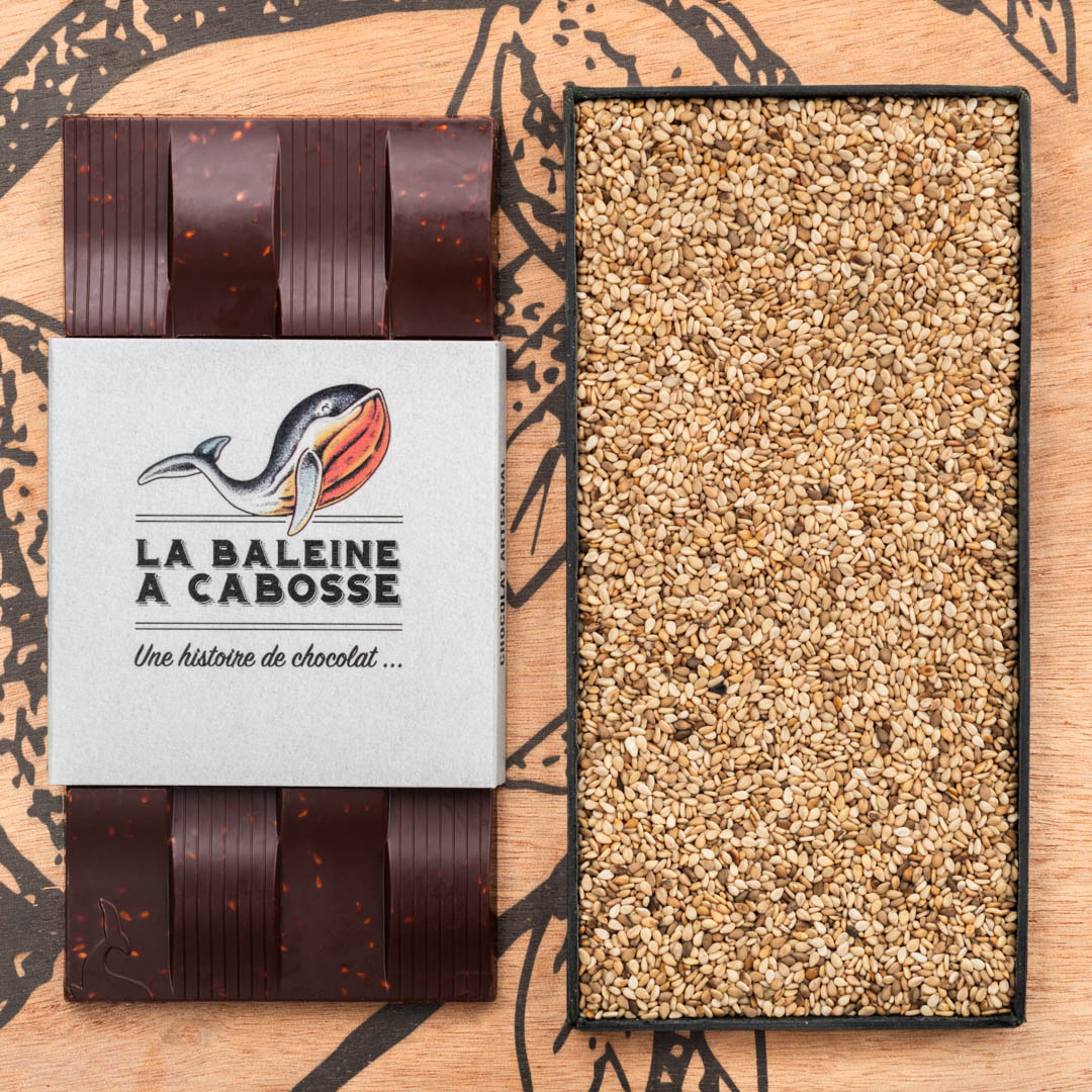 Chocolat noir 76% et sesame souffle - 80g
