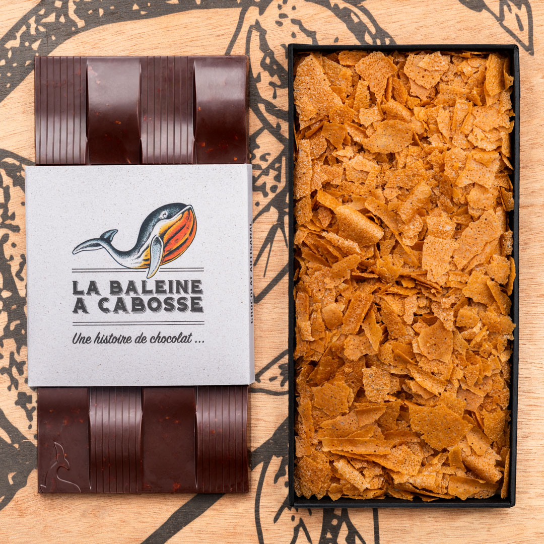 Chocolat noir & crêpes dentelle - 80g